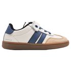 Boys Blue & White Leather Trainers, 1, hi-res
