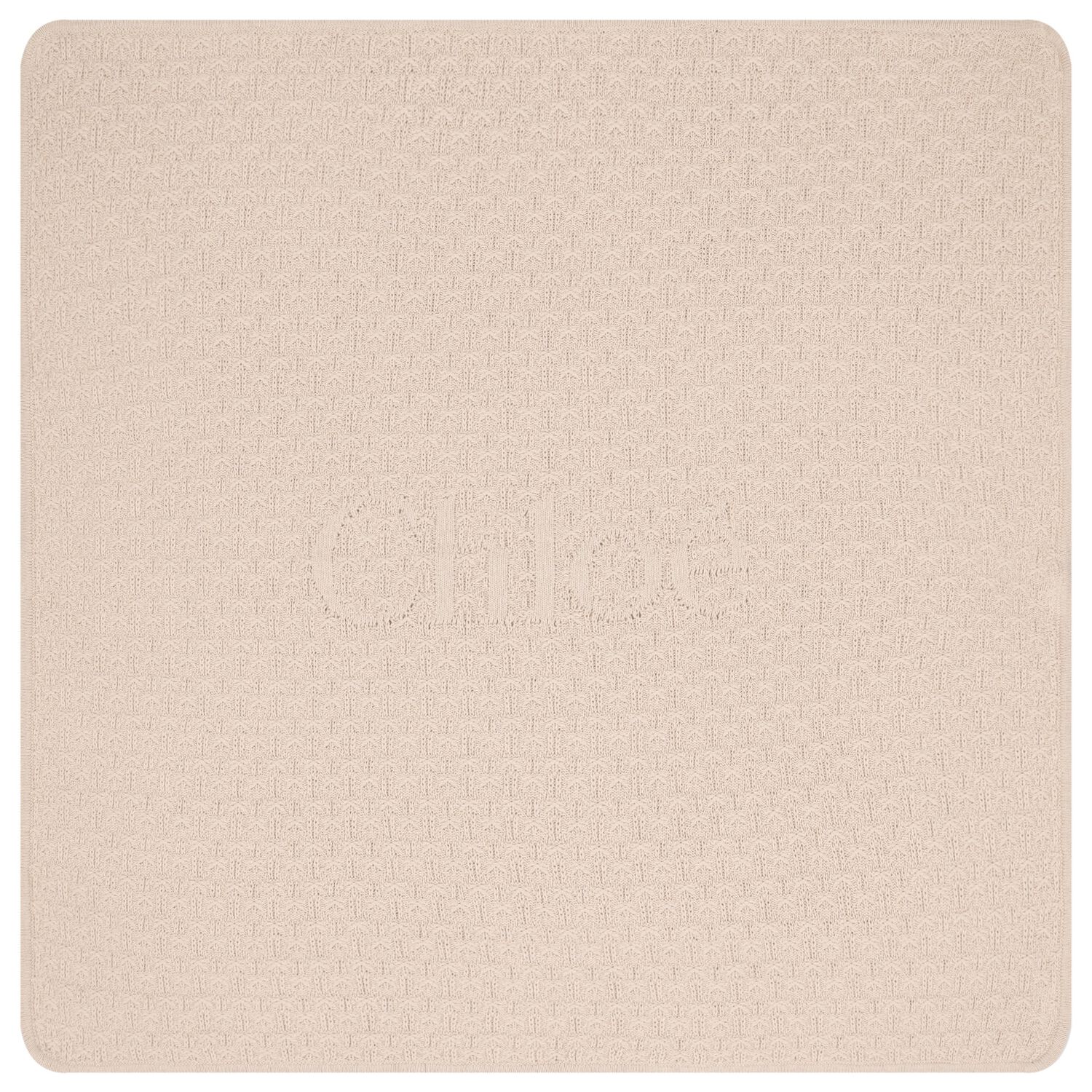 Beige Knit Logo Baby Blanket , 1, hi-res