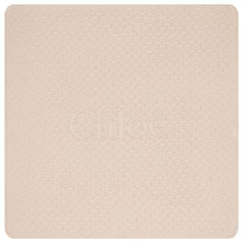 Beige Knit Logo Baby Blanket 