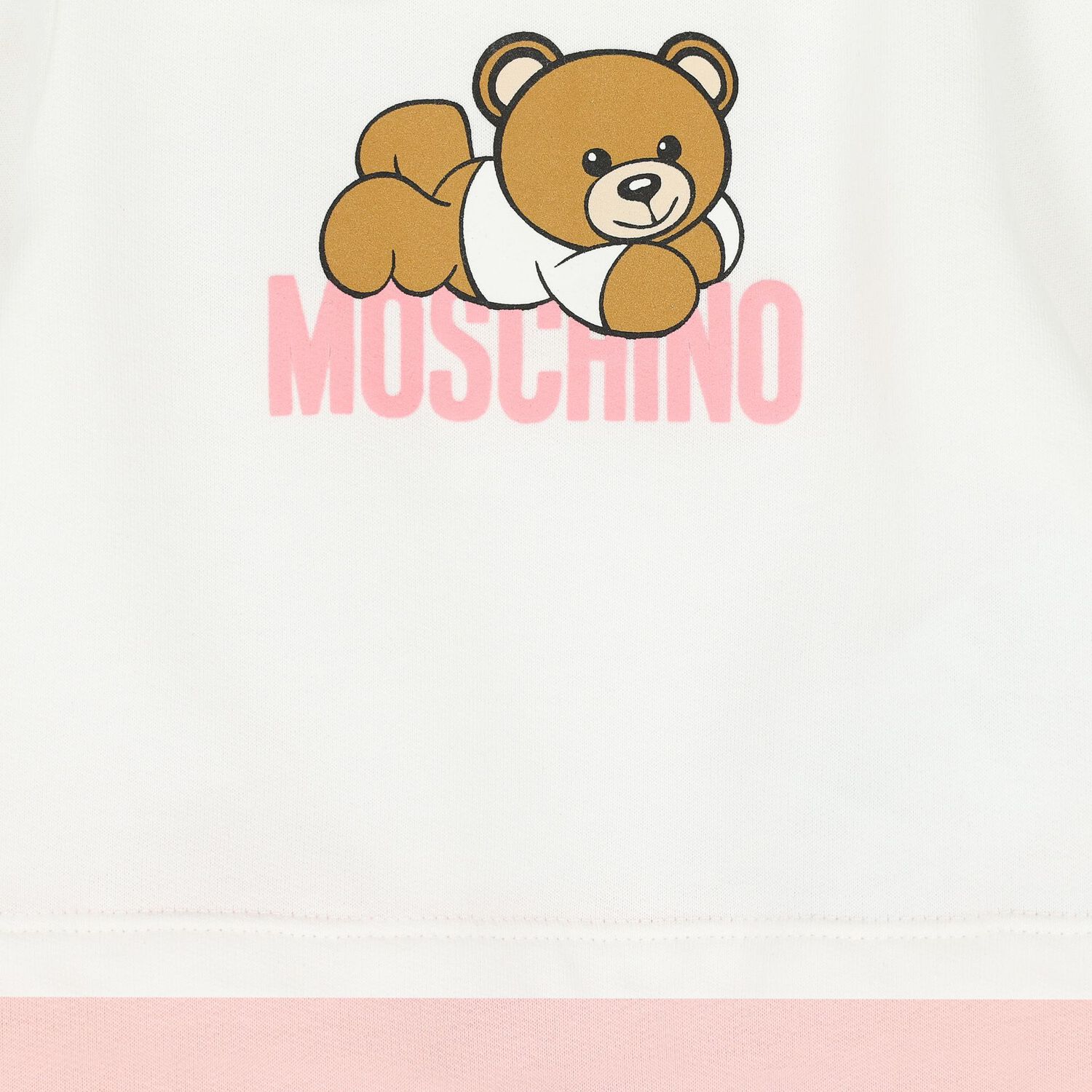 White & Pink Teddy Bear Logo Babygrow, 3, hi-res image number null