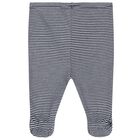 طقم هدايا ملابس أطفال للأولاد باللون العاجي والأزرق الداكن, 1, hi-res