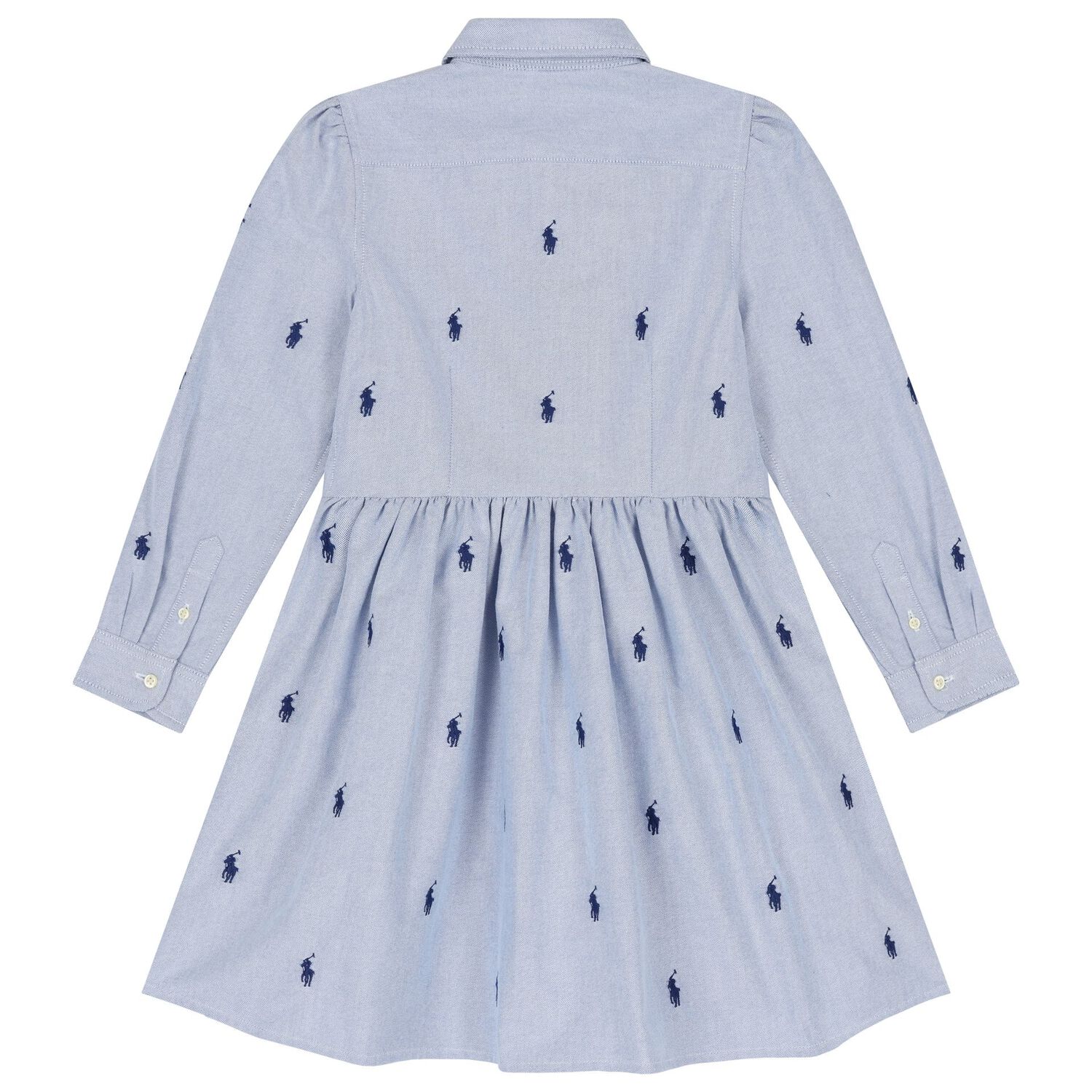 فستان بنات بالشعار باللون الأزرق, 1, hi-res