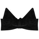 Girls Black Velvet Bow Scrunchie, 1, hi-res