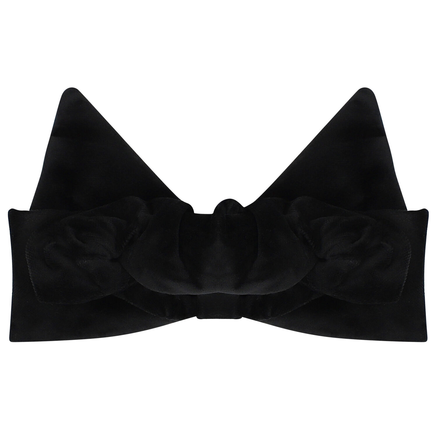 Girls Black Velvet Bow Scrunchie, 1, hi-res image number null