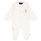 Ivory & Gold Logo Babygrow, 1, hi-res