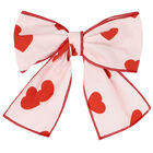 Girls Pink & Red Bow Hair Clip, 1, hi-res