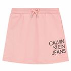 Girls Pink Organic Cotton Logo SKirt, 1, hi-res