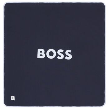 Baby Boys Navy Blue Logo Blanket