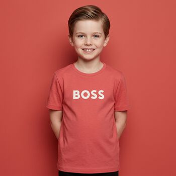 Boys Mini Me Red Logo T-Shirt