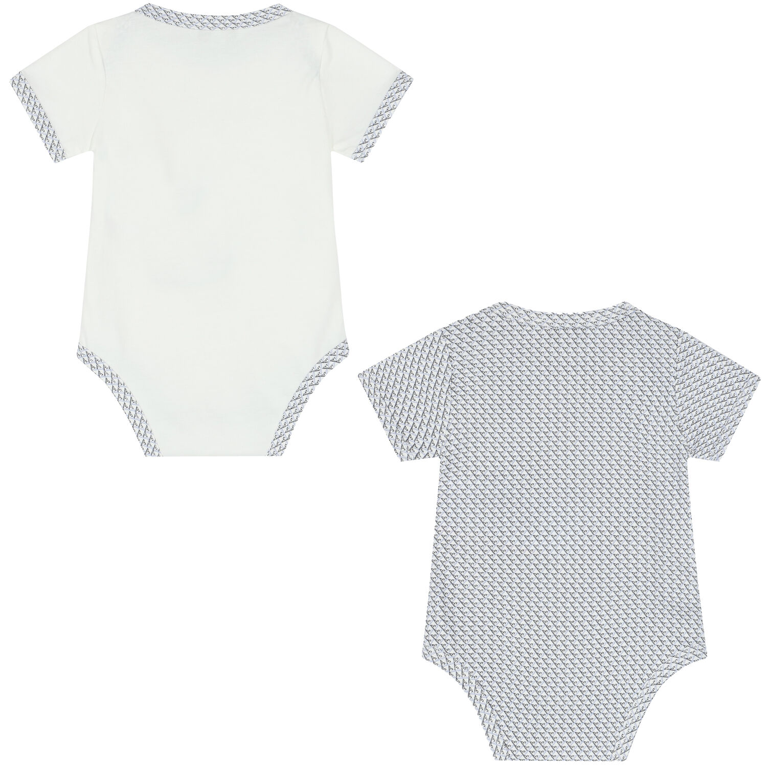 Baby Boys Ivory & Blue Logo Bodysuits ( 2-Pack ), 2, hi-res image number null
