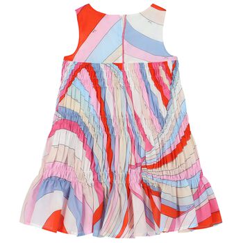فستان بنات بطيات متعدد الألوان