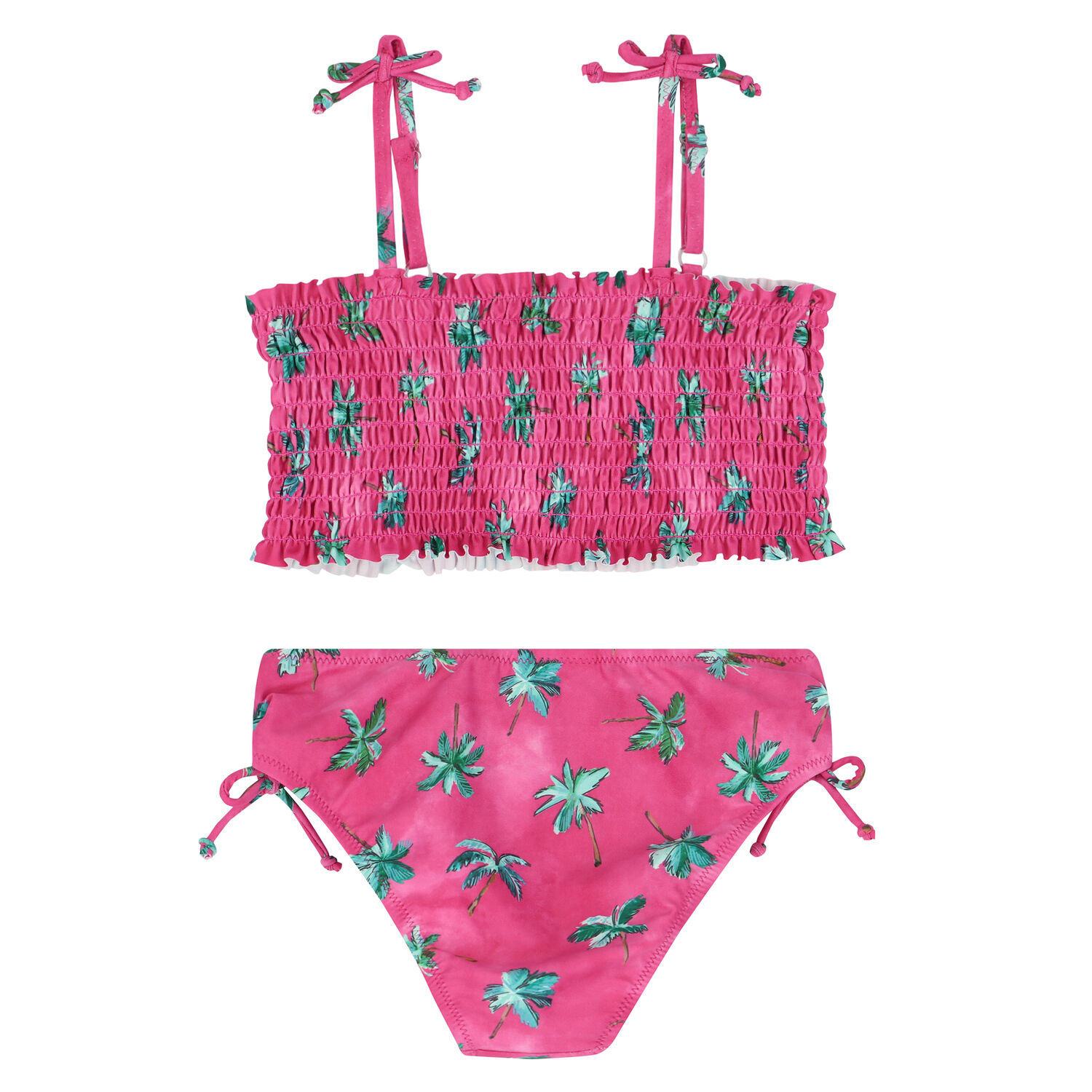 Girls Pink Palm Tree Bikini, 1, hi-res image number null