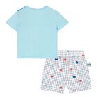 Younger Boys Blue & Ivory Shorts Set, 1, hi-res