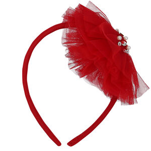 Girls Red Tulle Headband