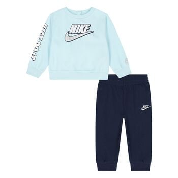 Younger Boys Blue & Navy Blue Logo Tracksuit