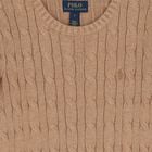 Boys Beige Logo Cable Knit Jumper, 1, hi-res