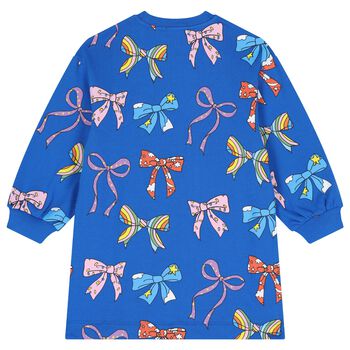Girls Blue Bow Dress