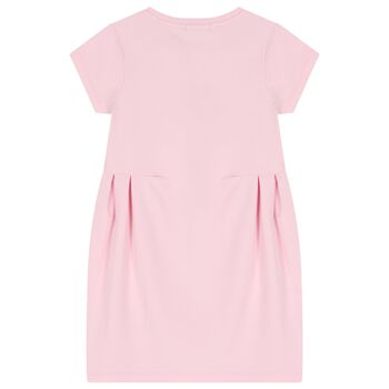 Girls Pink Necklace Logo Dress