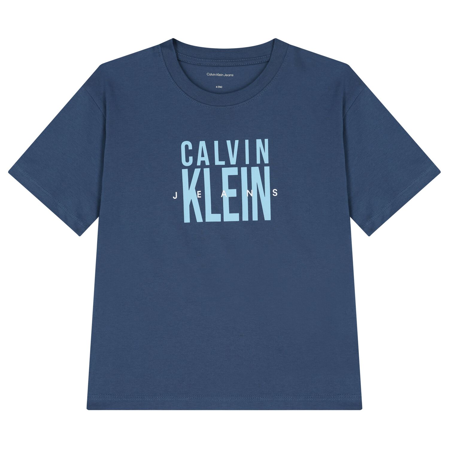 Boys Blue Logo Print Cotton T-Shirt, 1, hi-res image number null