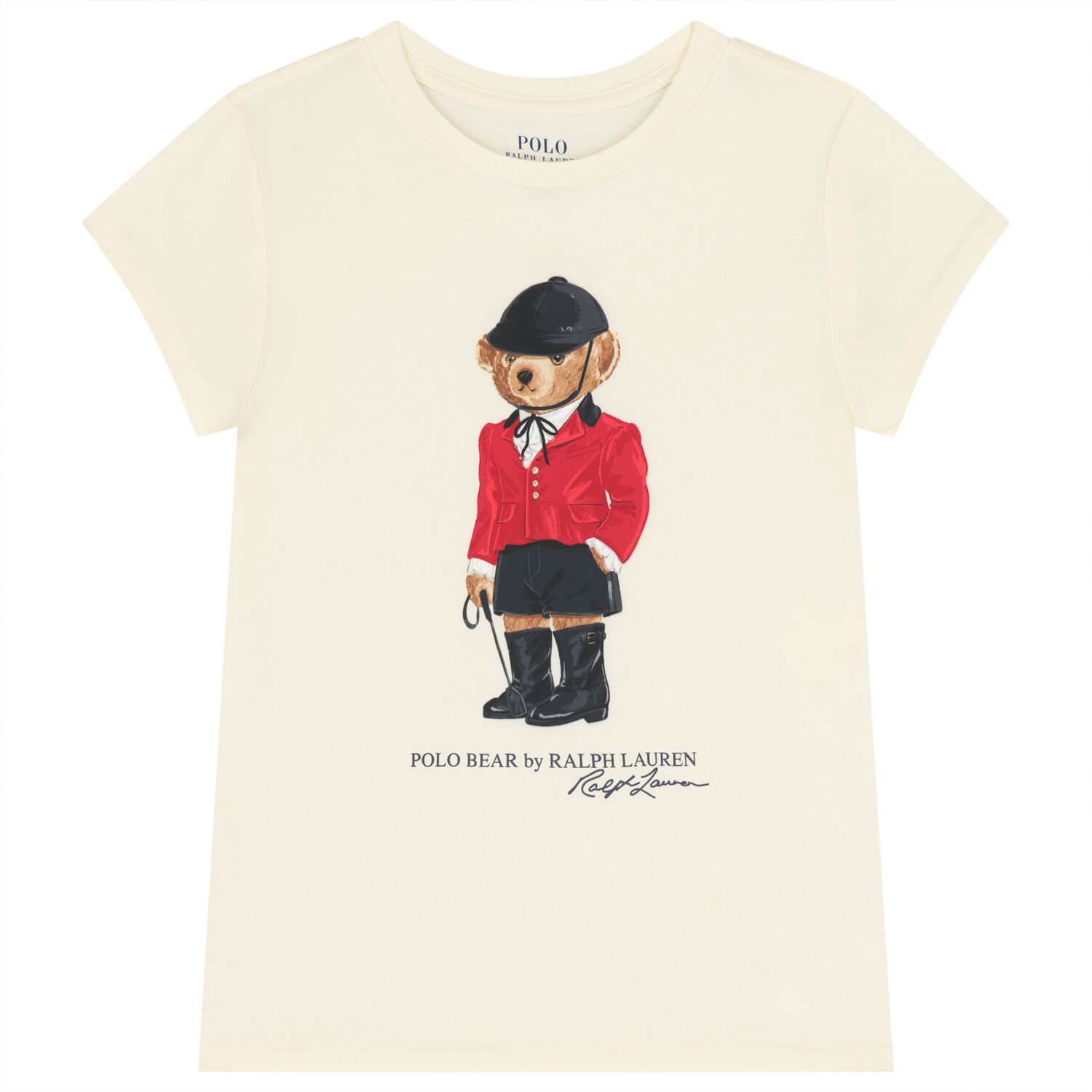 Girls Ivory Polo Bear T-Shirt, 1, hi-res