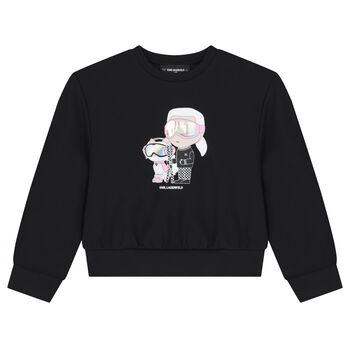 Girls Black Choupette & Ikonik Karl Sweatshirt
