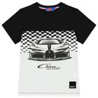 تي شيرت للأولاد بالشعار باللونين الأبيض والأسود, 1, hi-res