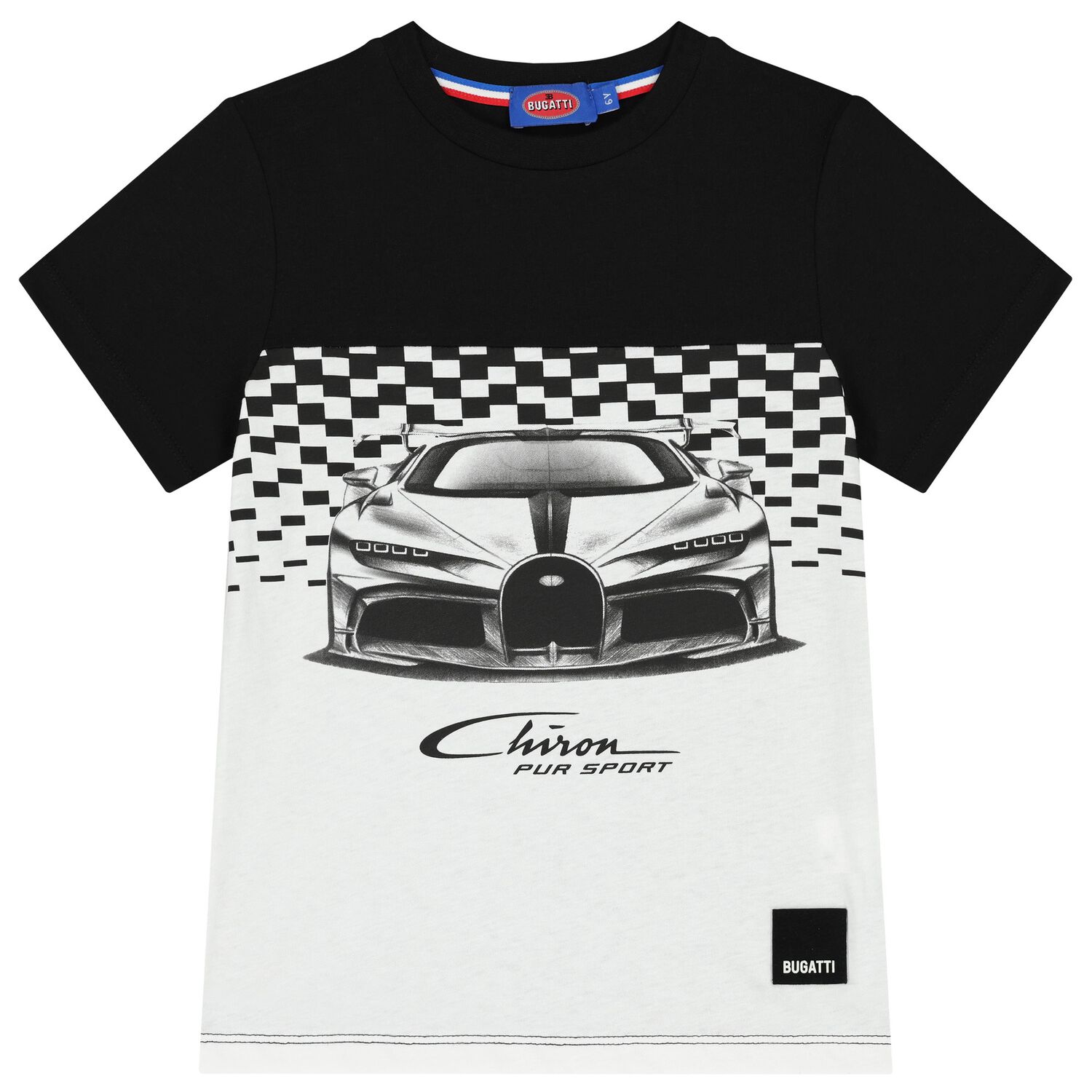 تي شيرت للأولاد بالشعار باللونين الأبيض والأسود, 1, hi-res