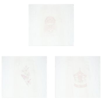 Baby Girls White & Pink Muslin Swaddles (3-Pack)