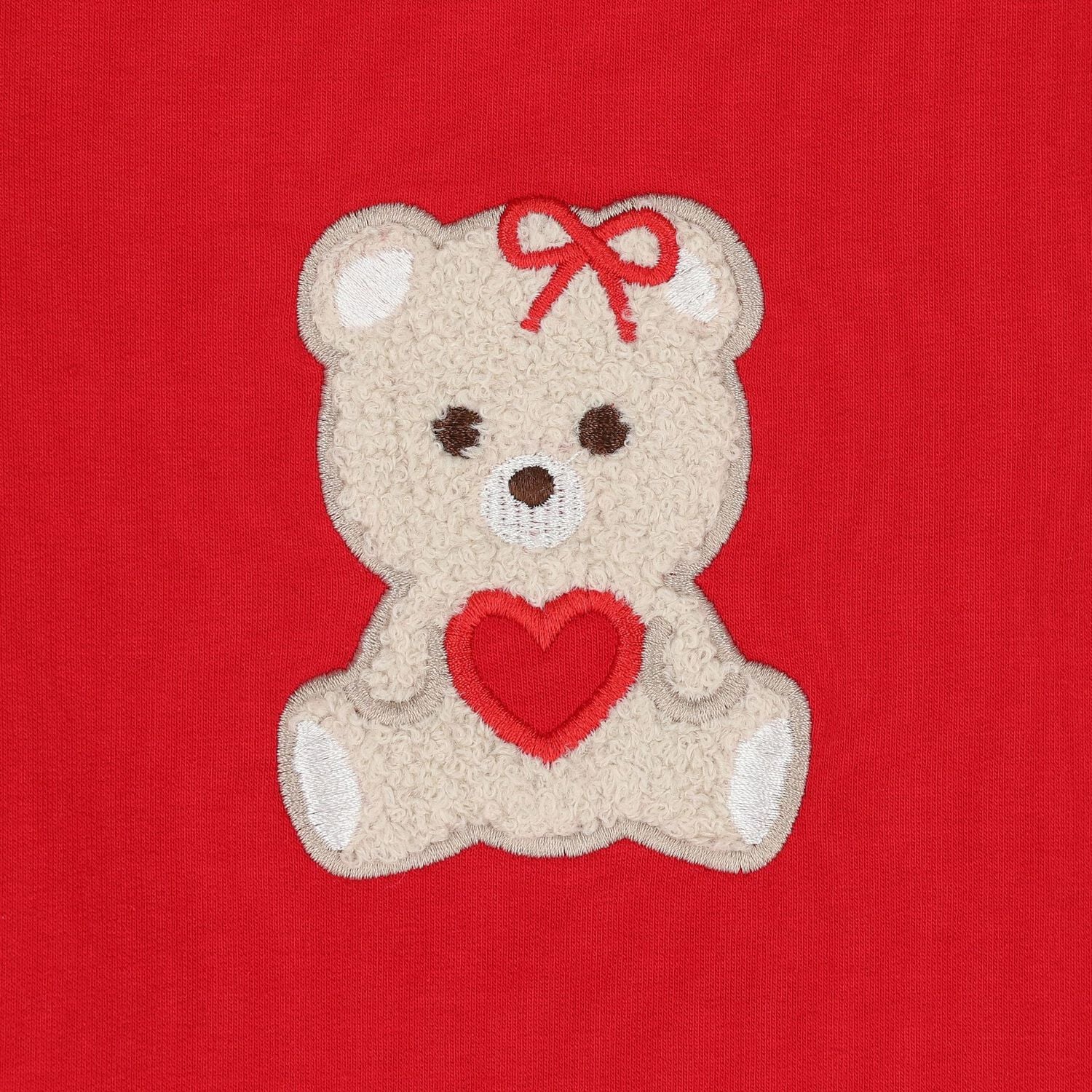 Baby Girls Red Teddy Bear Dress, 1, hi-res