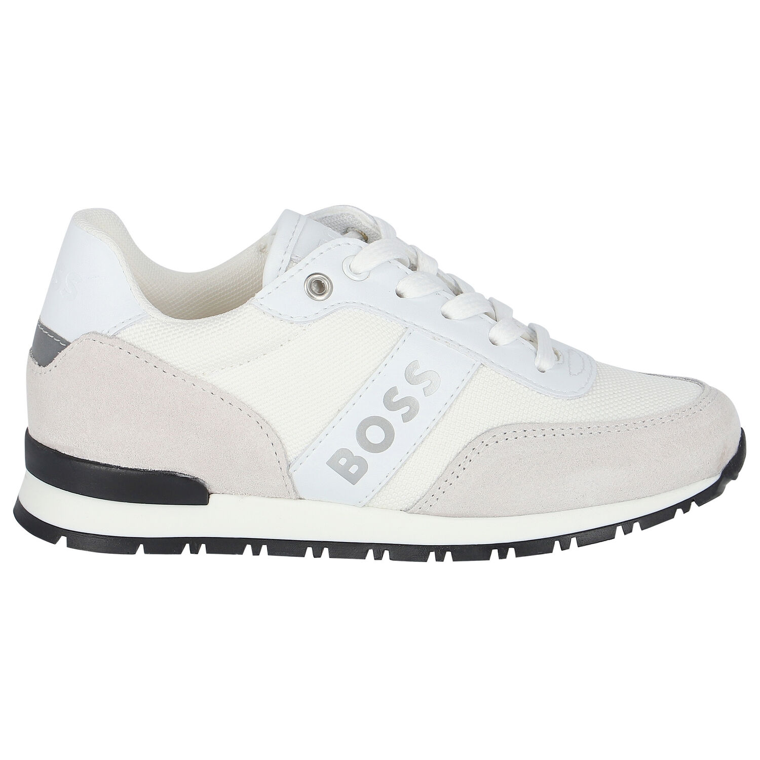 Boys White Logo Trainers, 1, hi-res image number null