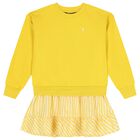 Girls Yellow Logo Dress, 1, hi-res