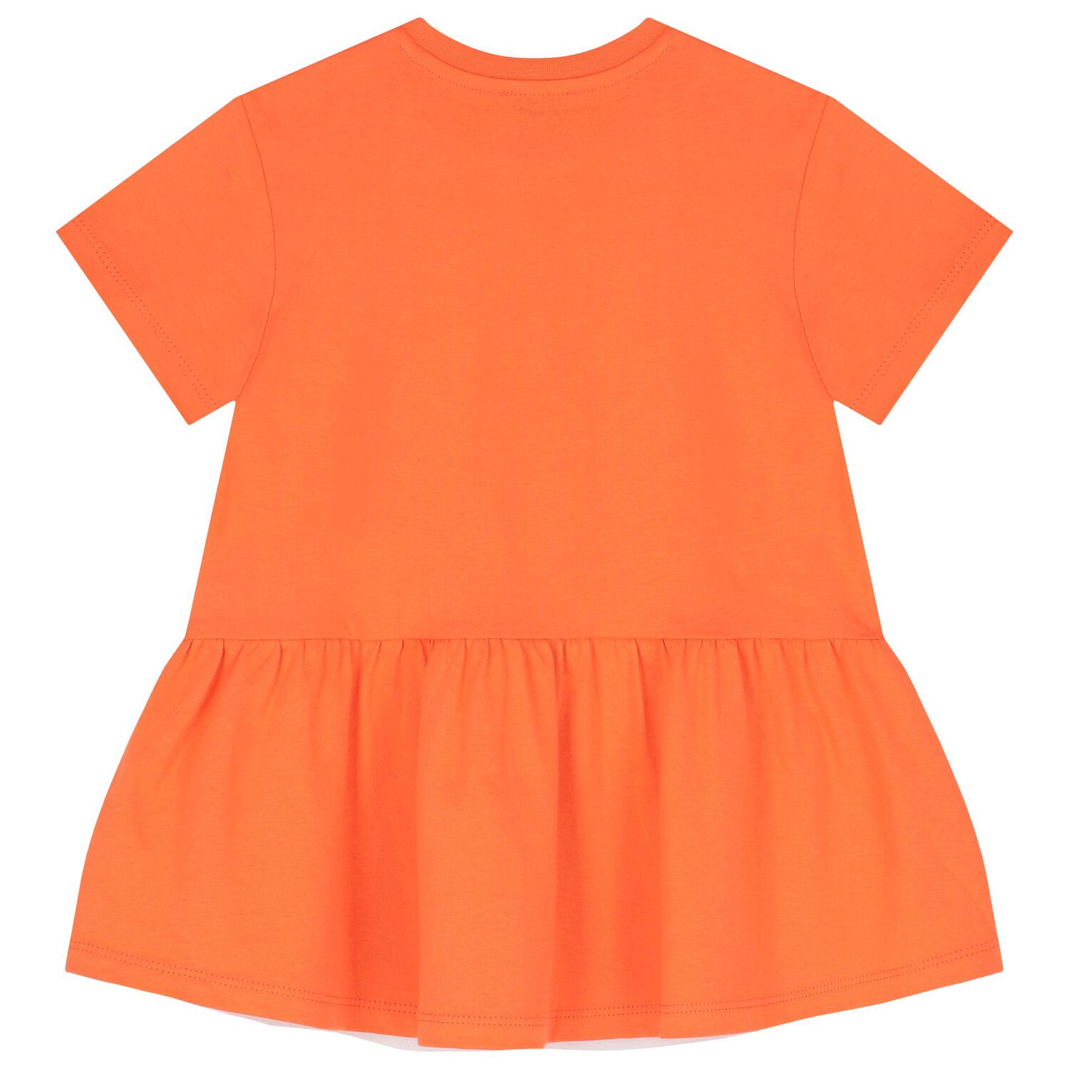 Younger Girls Orange Boke Flower Dress, 2, hi-res
