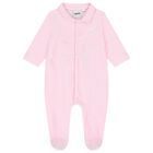Baby Girls Pink Logo Babygrow, 1, hi-res