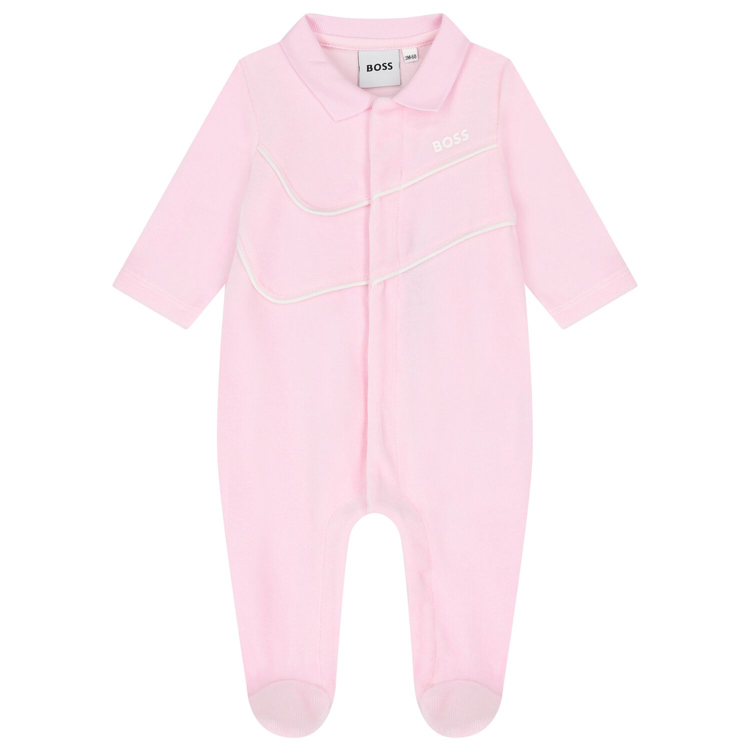 Baby Girls Pink Logo Babygrow, 1, hi-res