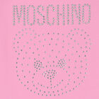 Girls Pink Embellished Teddy Logo T-Shirt, 1, hi-res