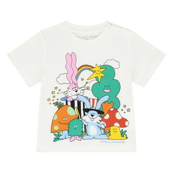 Younger Boys White Logo T-Shirt