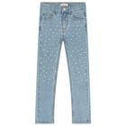 Girls Blue Embellished Jeans, 1, hi-res