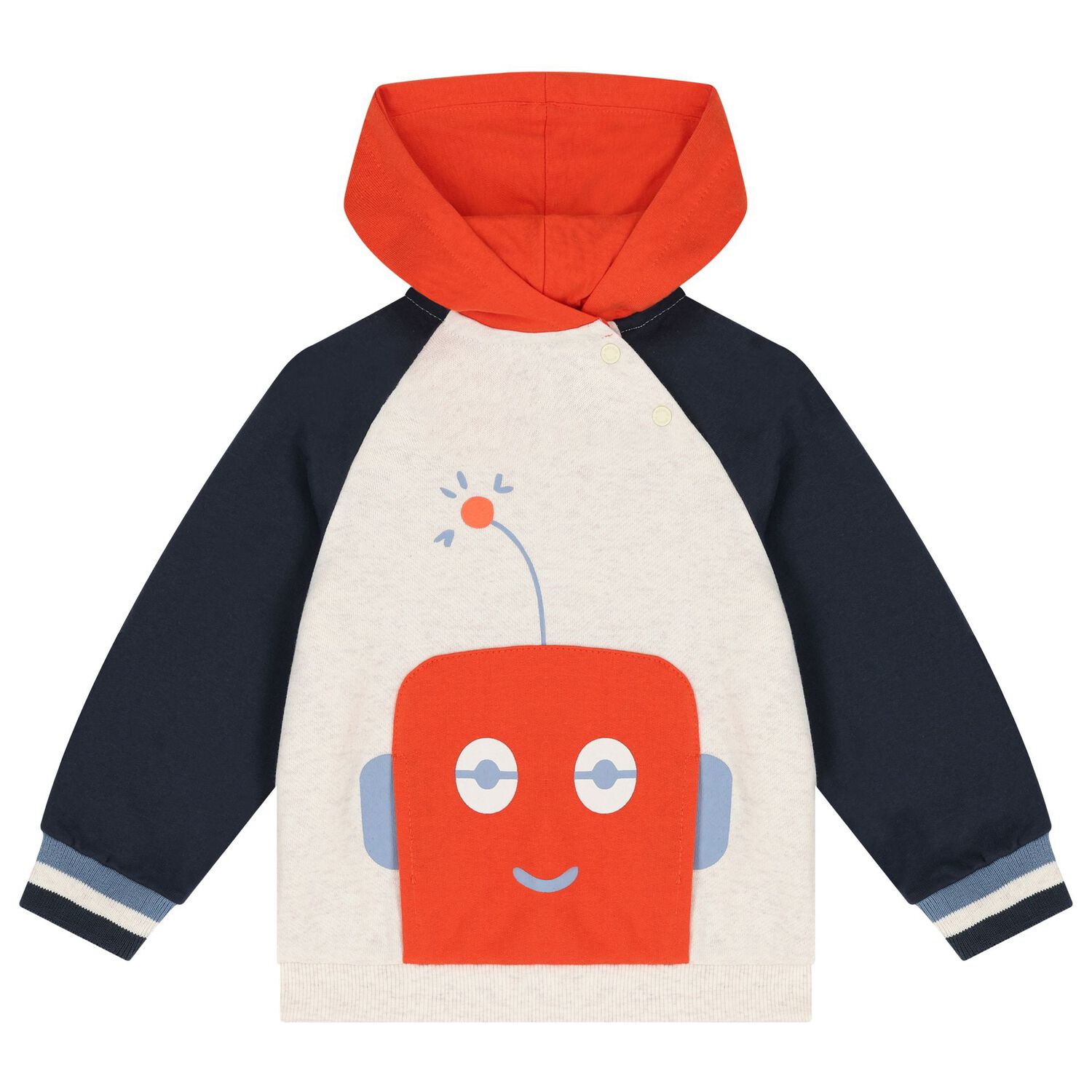 بدلة رياضية أولاد 3 قطع باللون البرتقالي والأزرق والعاجي , 2, hi-res image number null