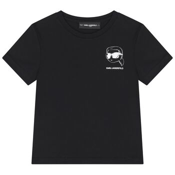 Boys Mini Me Black Ikonik Karl Logo T-Shirt