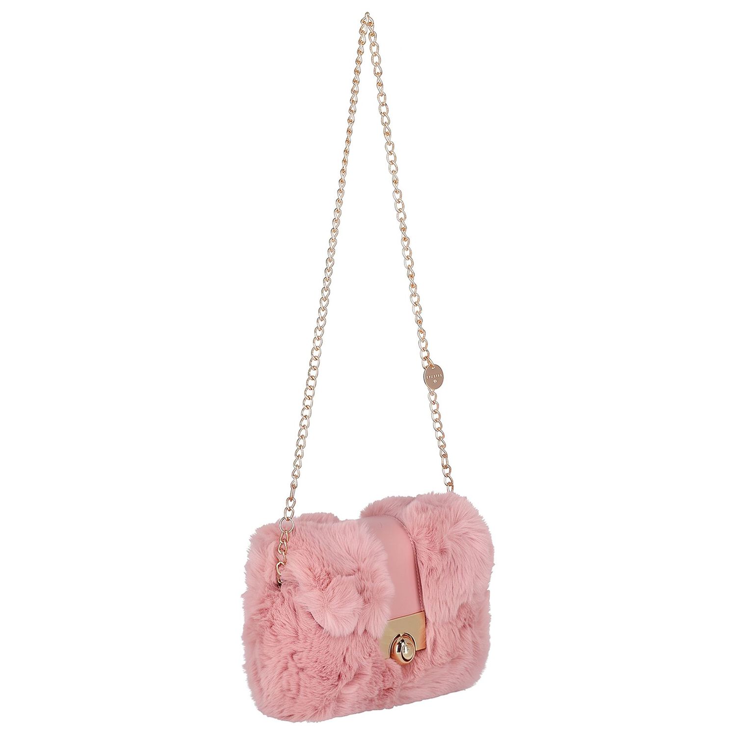 Girls Pink Faux Fur Handbag ( 21cm ), 2, hi-res
