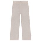 Girls Beige Knitted Trousers Set, 1, hi-res