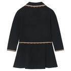 Girls Black Knitted Skirt Set, 1, hi-res