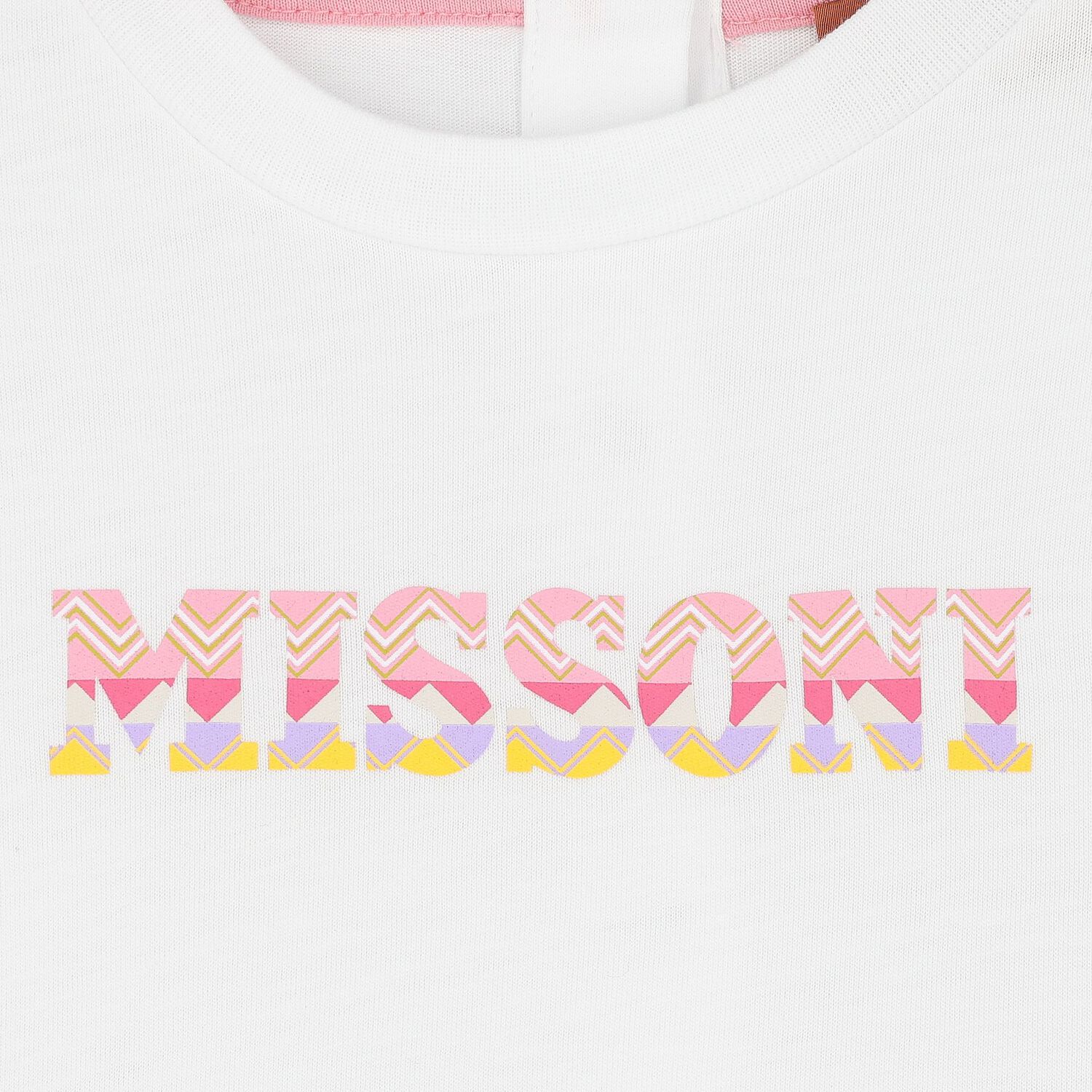 فستان بنات بالشعار باللون الأبيض والوردي للأطفال, 1, hi-res