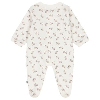 Ivory & Beige Teddy Bear Logo Babygrow
