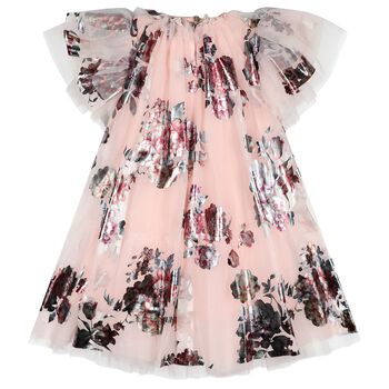 Girls Pink Tulle Darcey Floral Dress