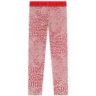Girls White & Red Hearts Leggings, 1, hi-res