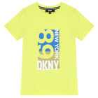 تيشيرت أولاد بالشعار باللون الاخضر الليمونى, 1, hi-res