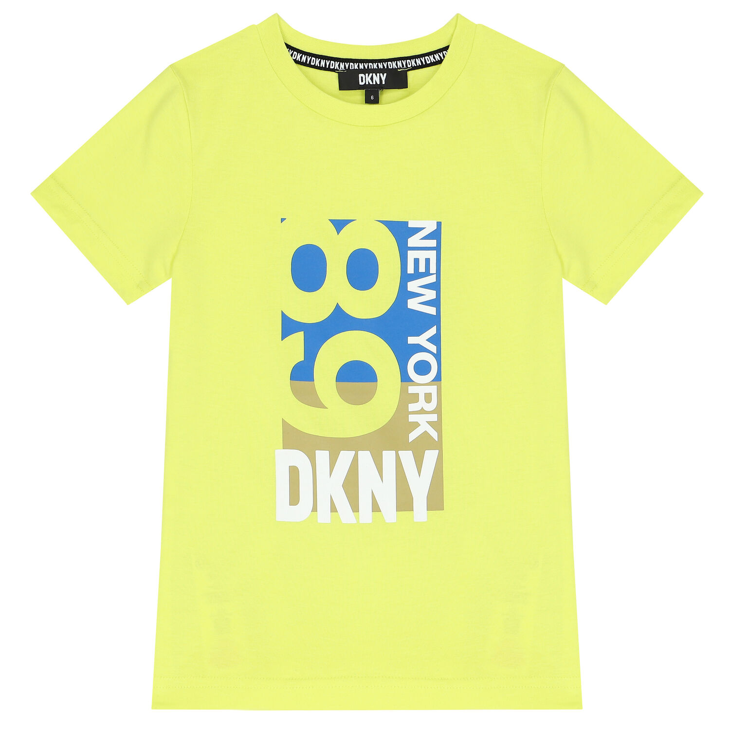 تيشيرت أولاد بالشعار باللون الاخضر الليمونى, 1, hi-res