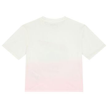 Girls White and Pink Vacation T-Shirt