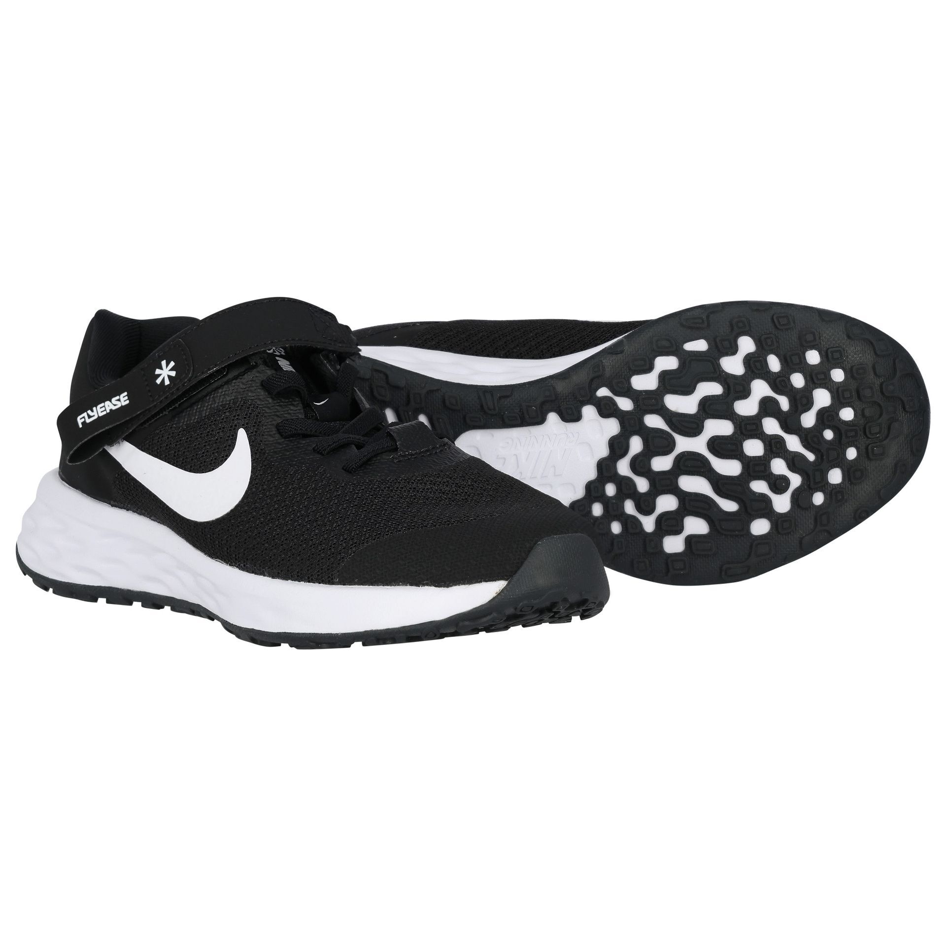 Nike Kids Black White Revolution 6 Flyease Trainers Junior Couture USA
